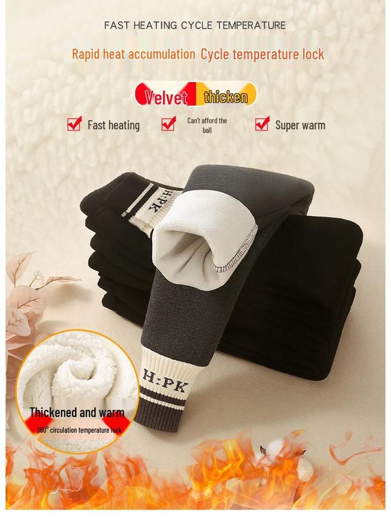 Girls' Fleece-Lined Leggings: Stylish Cotton Pants for Autumn & Winter - Wear Outside, Soft Velvet, Cozy Warmth