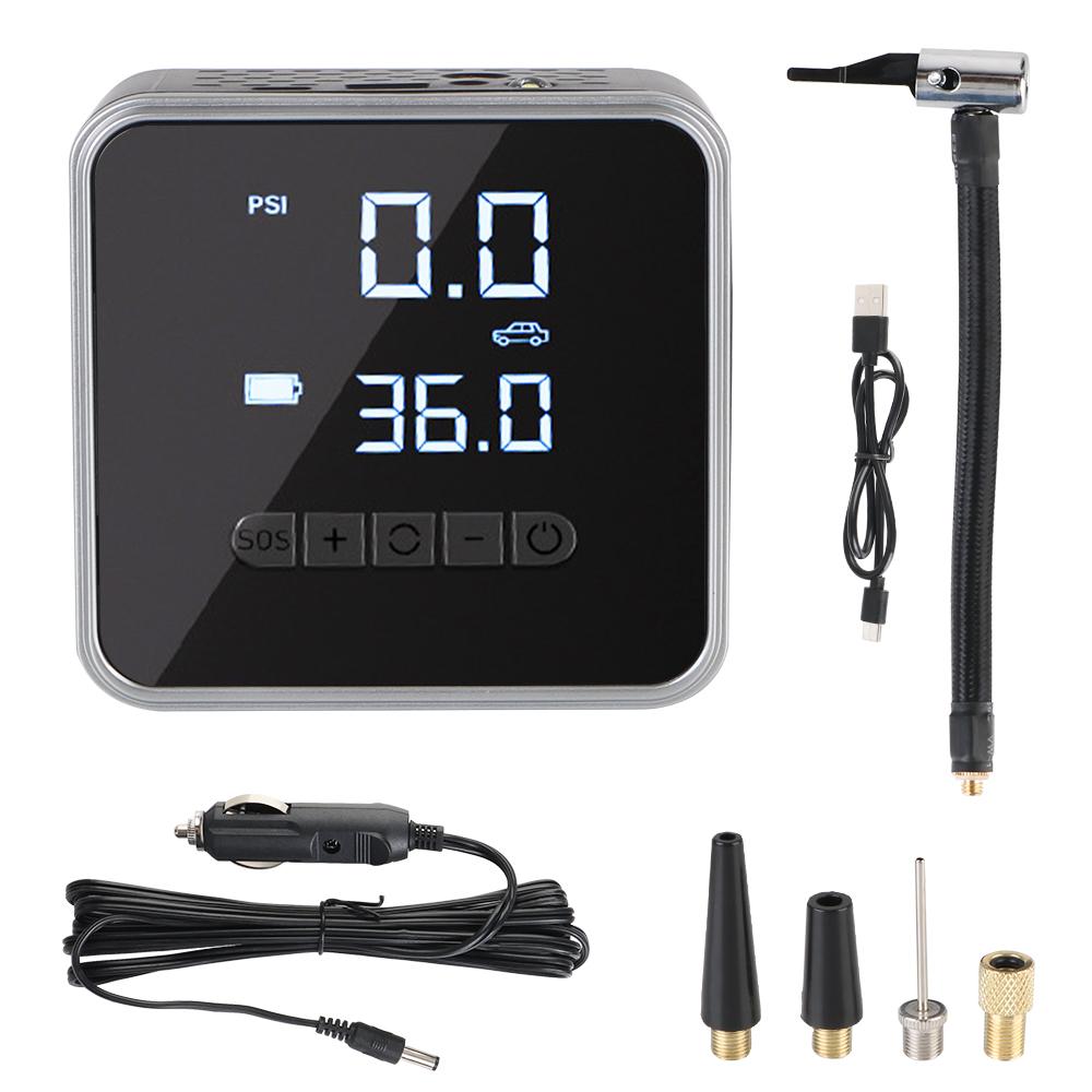 

Tire Pressure Gauge 150PSI for Car Motorcycle Bicycle Ball With LED Light Tire Inflator Power Bank Portable Air Pump чорний