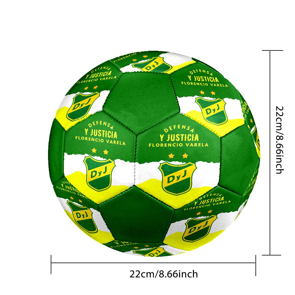 Defensa y Justicia Indoor Soccer Ball Colorful All Ages Size 5 Machine Stitched PVC Competition Ready Durable High-Bounce
