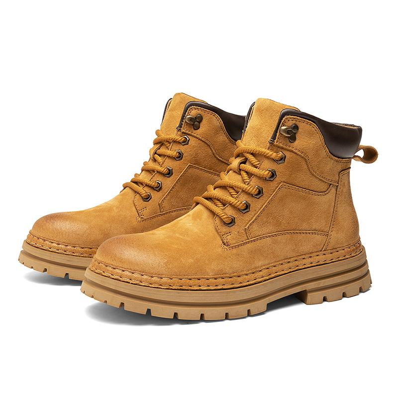 

Модная версия в британском стиле, мужские кроссовки на толстой подошве, на шнуровке, противоскользящие, ботинки для мотокросса, мужские ботинки, осенние новые ботинки для ходьбы с высоким верхом 46 коричневый