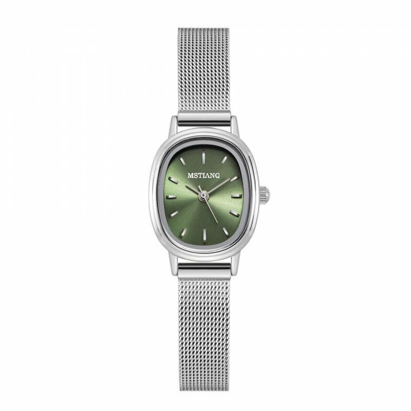 Small Oval Dial Green Watch Simple Stainless Steel Ladies Wristwatches Brand Women Luxury Gift Quartz Watch Dropshipping