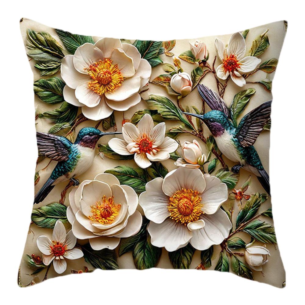 2D Floral Flowers Patters Pillowcase 45x45cm Butterfly Sofa Cushion Cover Lifelike Sunflower Pillow Cloth Cover Sofa Decor