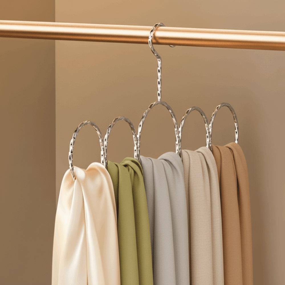 Holder High Manganese Steel Scarf Hanger Snag-Free Over Rod Rod Organizer 5 Loop Design Closet Storage Holder Home Organization