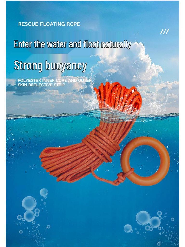 Reflective Floating Rescue Rope for Water Safety and Salvage