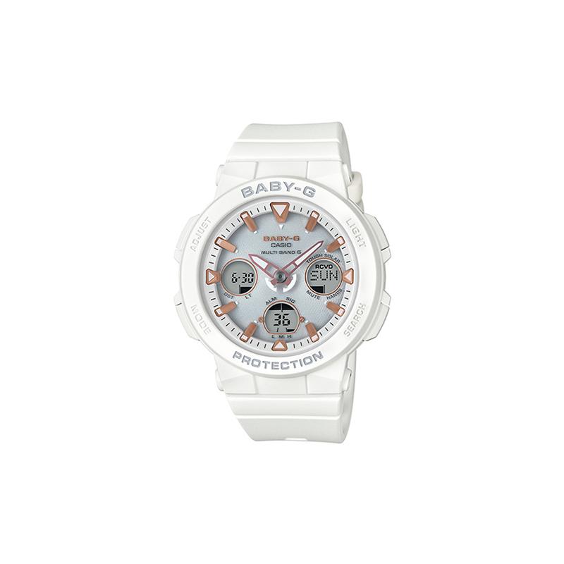 

Casio BABY-G theme series multi-function radio wave solar movement solar quartz movement resin strap Japanese and Korean watch women s BGA-2500-7APR белый