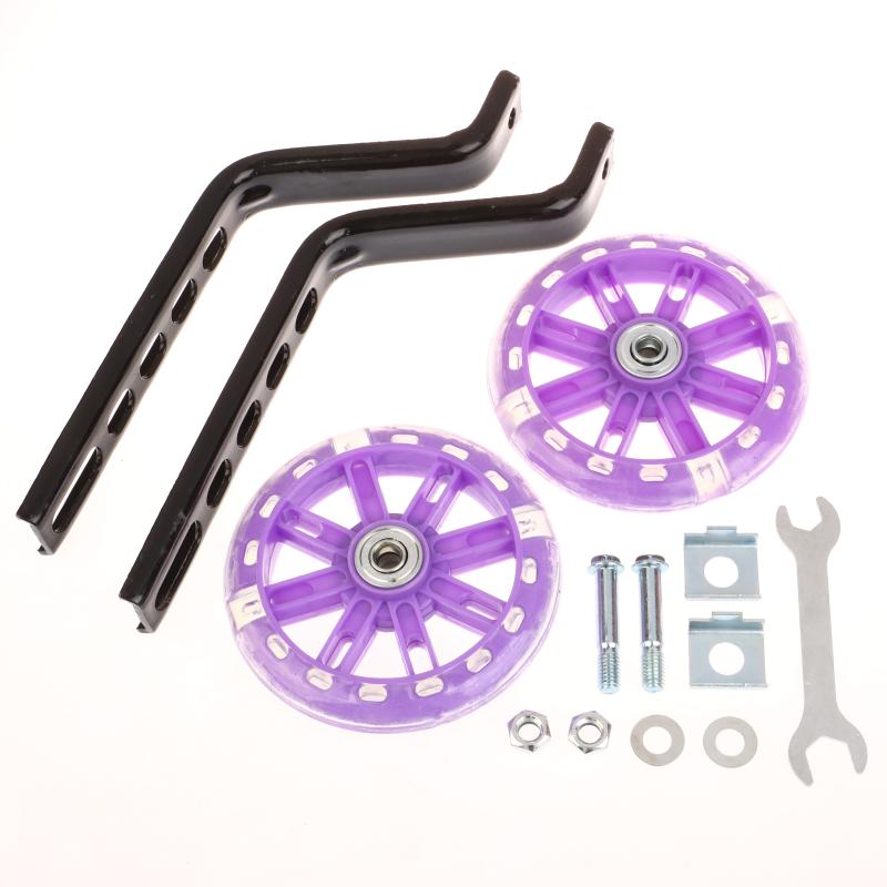 Rotelle di Allenamento per Bicicletta Bambini Ruota Lampeggiante Silenziosa per Bicicletta Kit di Montaggio Stabilizzatore per Bicicletta per Biciclette per Bambini da 12/14/16/18/20 Pollici
