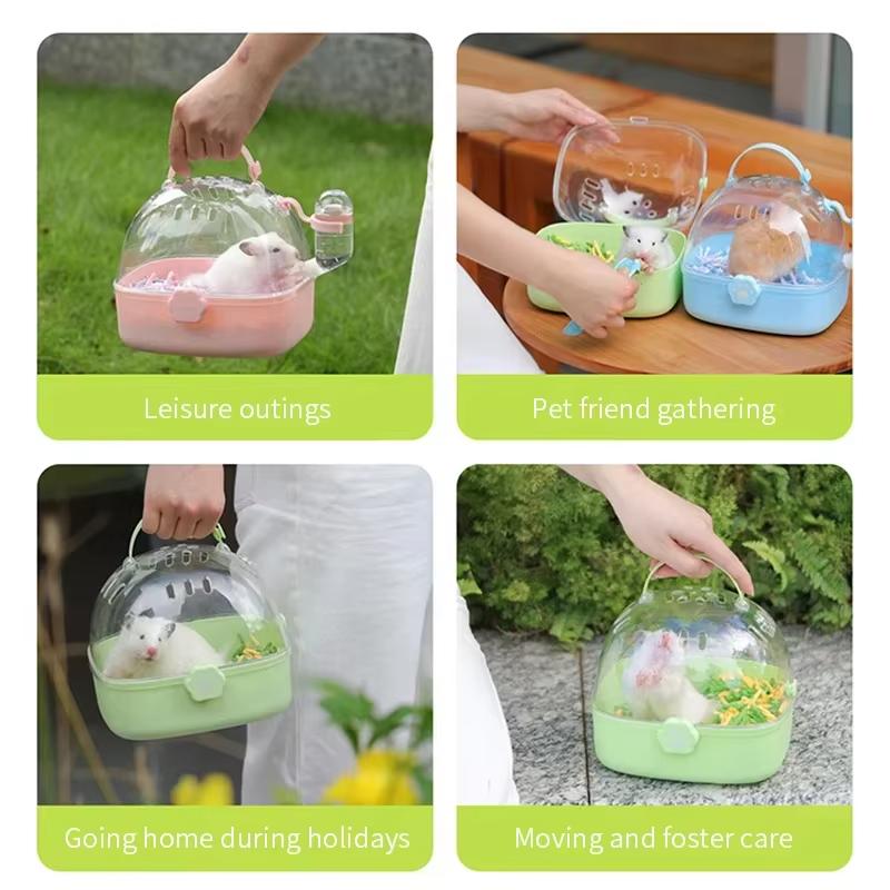 Portable Transparent Hamster Cage And Portable Large Space Golden Bear Supplies For Outdoor Activities Big Flower Branch Rat