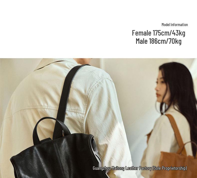 Qiu Zhen Retro Genuine Leather Large Capacity Backpack Tote & Shoulder Handbag