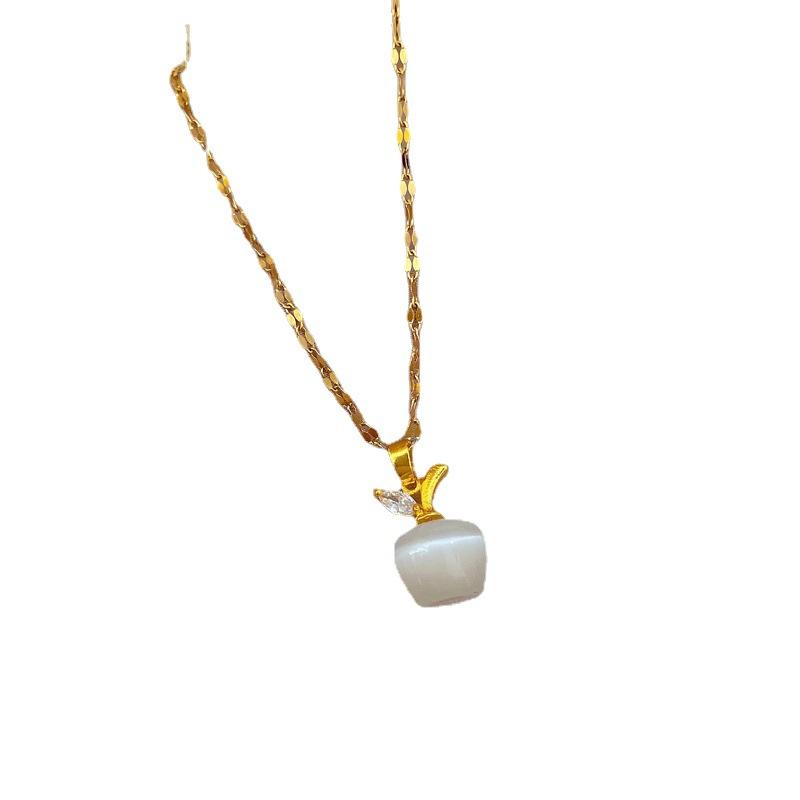 Auspicious Apple Opal With Diamonds Apple With Diamonds Christmas Flat An Night Flat An Fruit Necklace