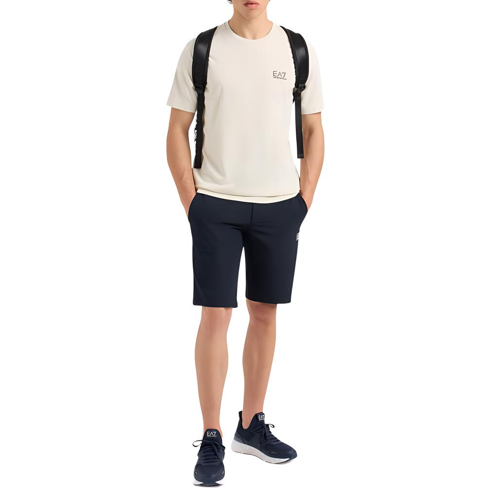 Emporio Armani EA7 SS24 Letter Logo Pattern Printed Crew Neck Short Sleeve T-Shirt Men tops Gray 6DPT44-PJOOZ-11910
