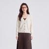 Women's V-Neck Lyocell Linen Blend Knit Cardigan