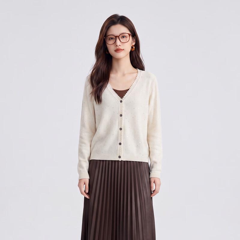 Women's V-Neck Lyocell Linen Blend Knit Cardigan