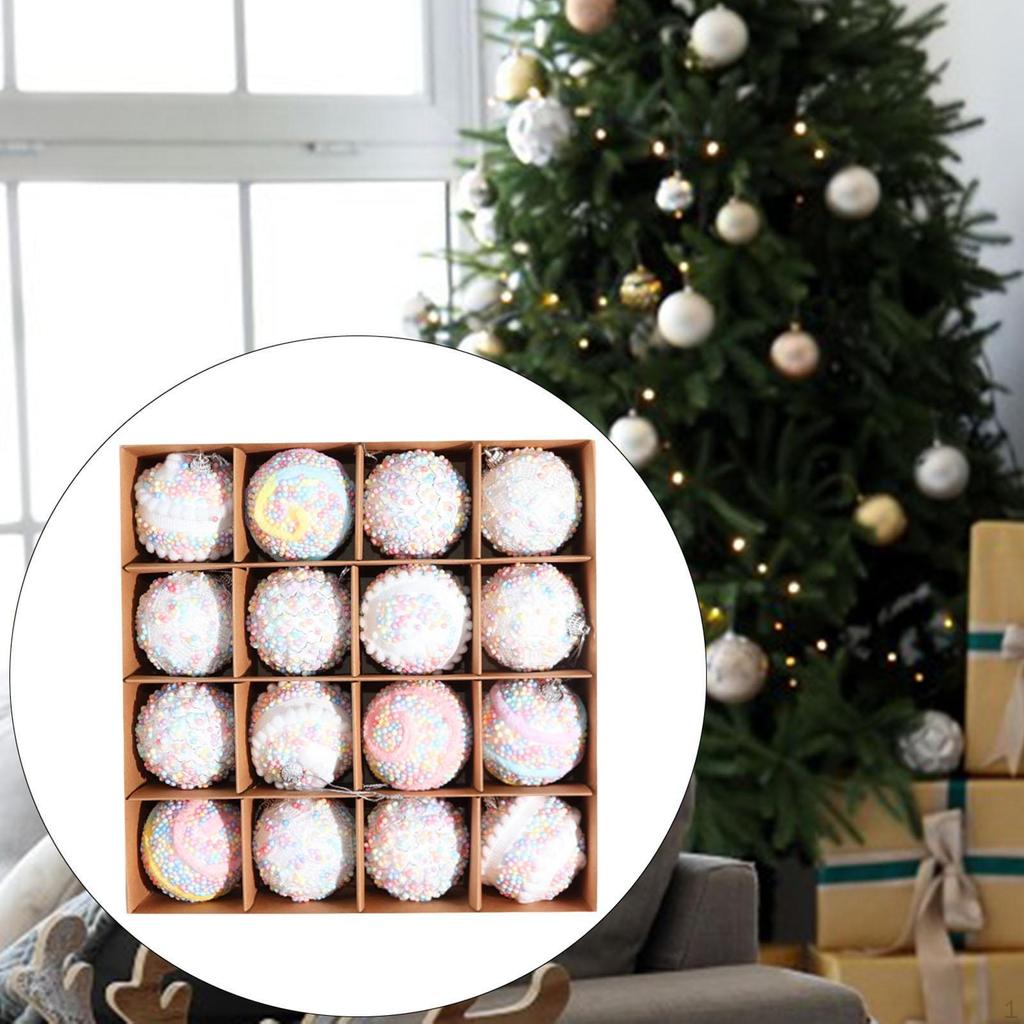 Christmas Ball Ornaments Baubles Decorative 8cm Xmas Tree Decorations for