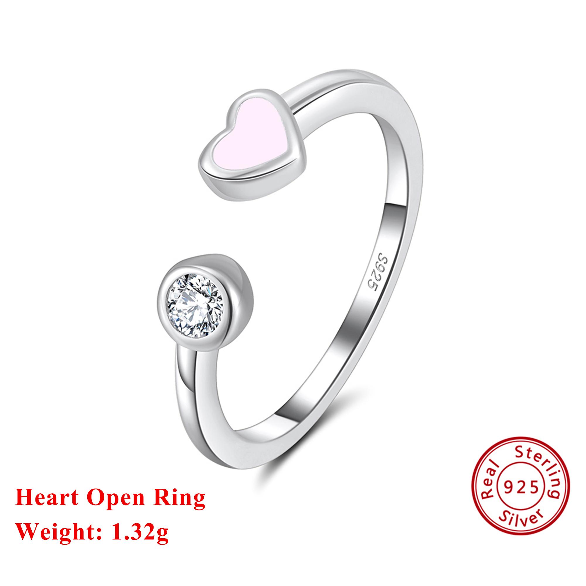

Effie Queen 925 Pure Silver 14k Gold Heart Shaped Ring Romantic Jewelry Finger Ring for Women Wedding Party Banquet Gift SR339 серебряный