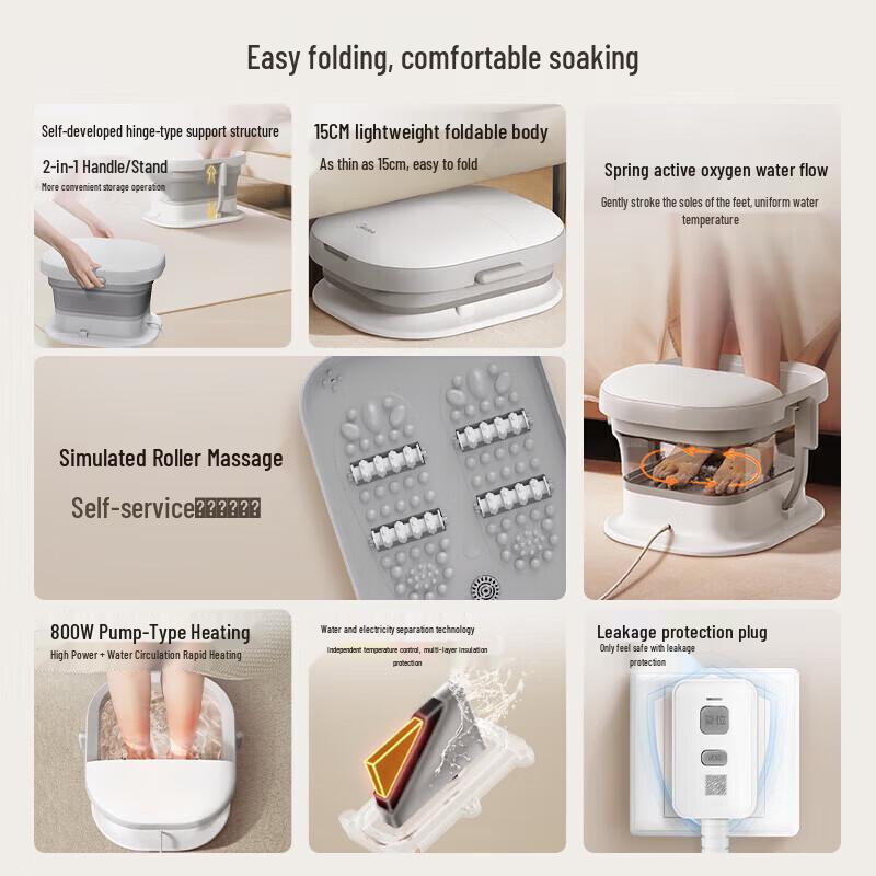 Midea Automatic Foldable Heated Foot Spa Massager