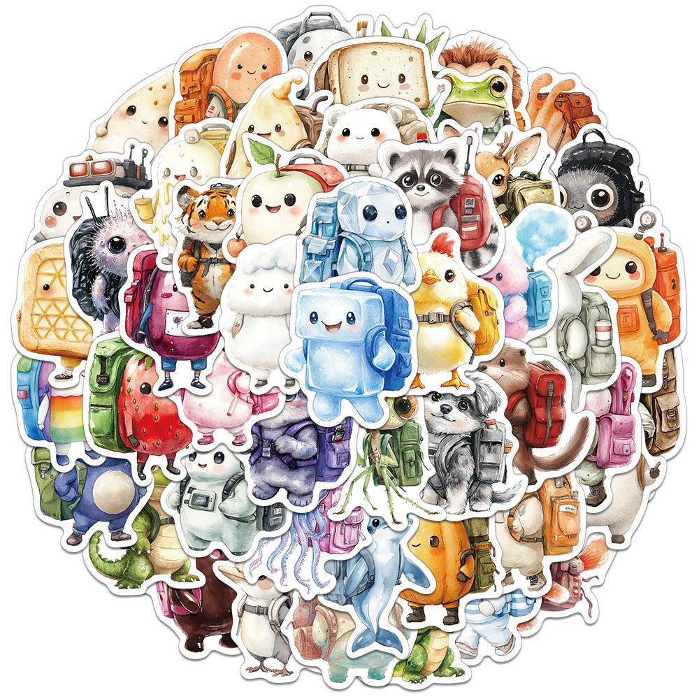 

50-Pack Cartoon Character Stickers for DIY Phone Cases & Notebooks