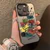 Line cat is suitable for Apple 15 mobile phone case iPhone14promax anti-drop 13/12 colored silver case 11 simple X