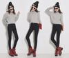 Women's Plush High-Waist Slim-Fit Cotton Jeans for Autumn/Winter