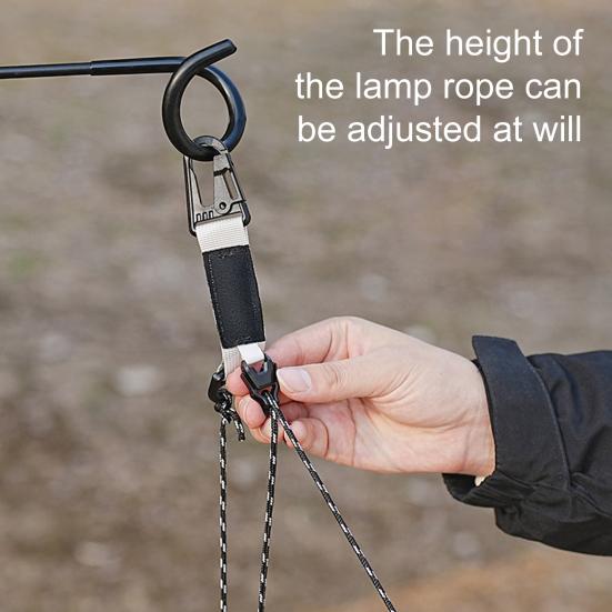 Multi-purpose Adjustable Webbing Outdoor Lamp Hanging Rope Portable Backpack Waist Tent Camping Lantern Hanging Cord with Buckle