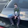 Neue Joker Heath Ledger Actionfiguren Auto Dach Dekoration Tragbare Wilde Maske Statue Modell Auto Puppe Spielzeug Sammlung Weihnachtsgeschenk