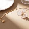 Flower Cuff Choker Enamel Flower Cuff Necklace Elegant Adjustable Wire Choker for Women Parties Holiday Beach Vacation Jewelry
