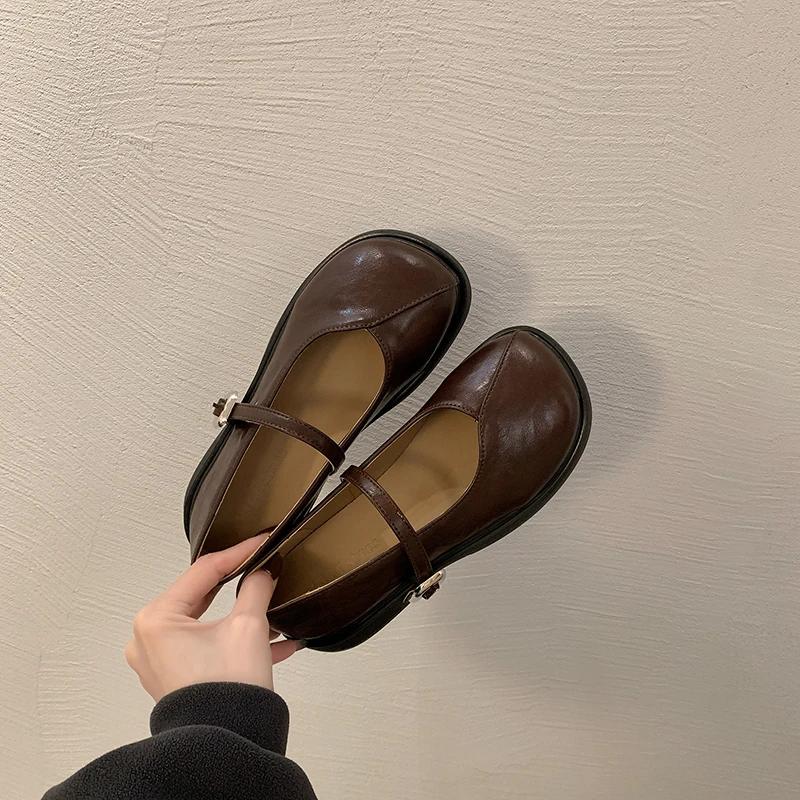 Fashion Womens Loafers Shoes Clogs Platform Round Toe Casual Female Sneakers Flats Oxfords British Style Autumn Shallow Mouth Slip-on Cr