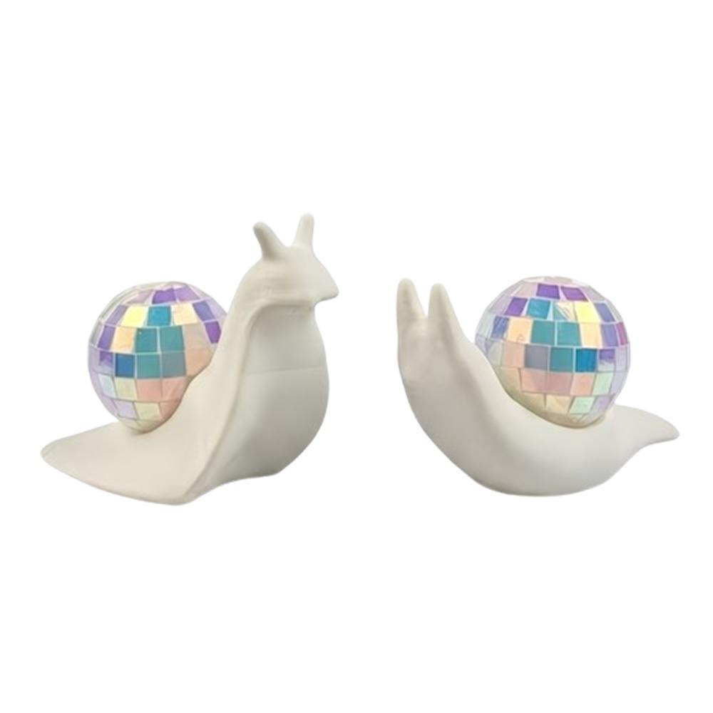 Retro Style Snail Disco Ball Sun Catcher Miniature Snail Desktop Ornaments Bedroom