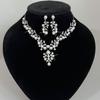 Hot Sale Jewelry Wedding Dress Bride Hollow Full Diamond Women's Necklace Earrings Bracelet Set