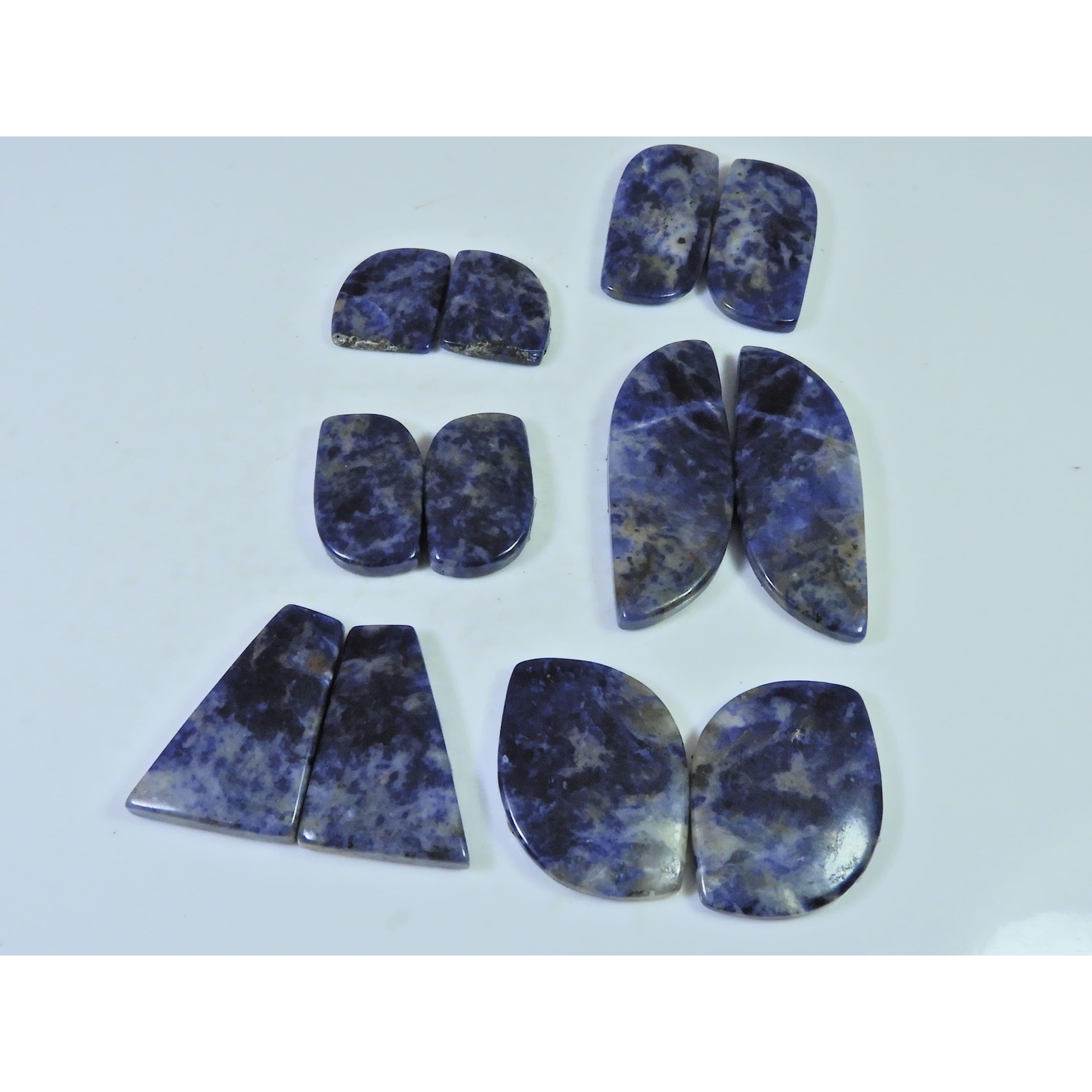 196Cts.Natural Sodalite Matched Pair Fancy Cabochon Loose Gemstone 6Pair Lot C-1524