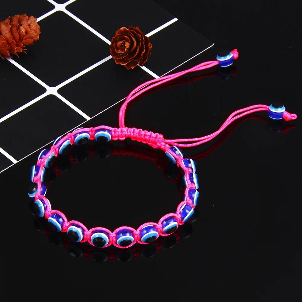 Turkey Eye of Evil Bracelet For Women Lucky Eye Adjustable Braided Rope Chain Bangle Female Handmade Jewelry Accessories