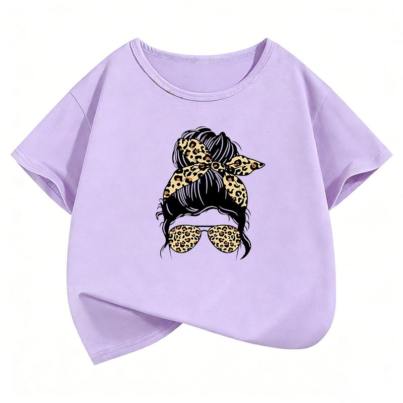 Fashion Leopard Print TShirt Printed T Shirt Girls Summer Clothes Short Sleeve Tops TShirts Cute Streetwear Clothing