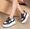 Fashion 7CM Flat Platform Women Shoes 2025 Spring/autumn Fashion Korean Style White Skateboarding Sneakers Leisure Shoes Woman