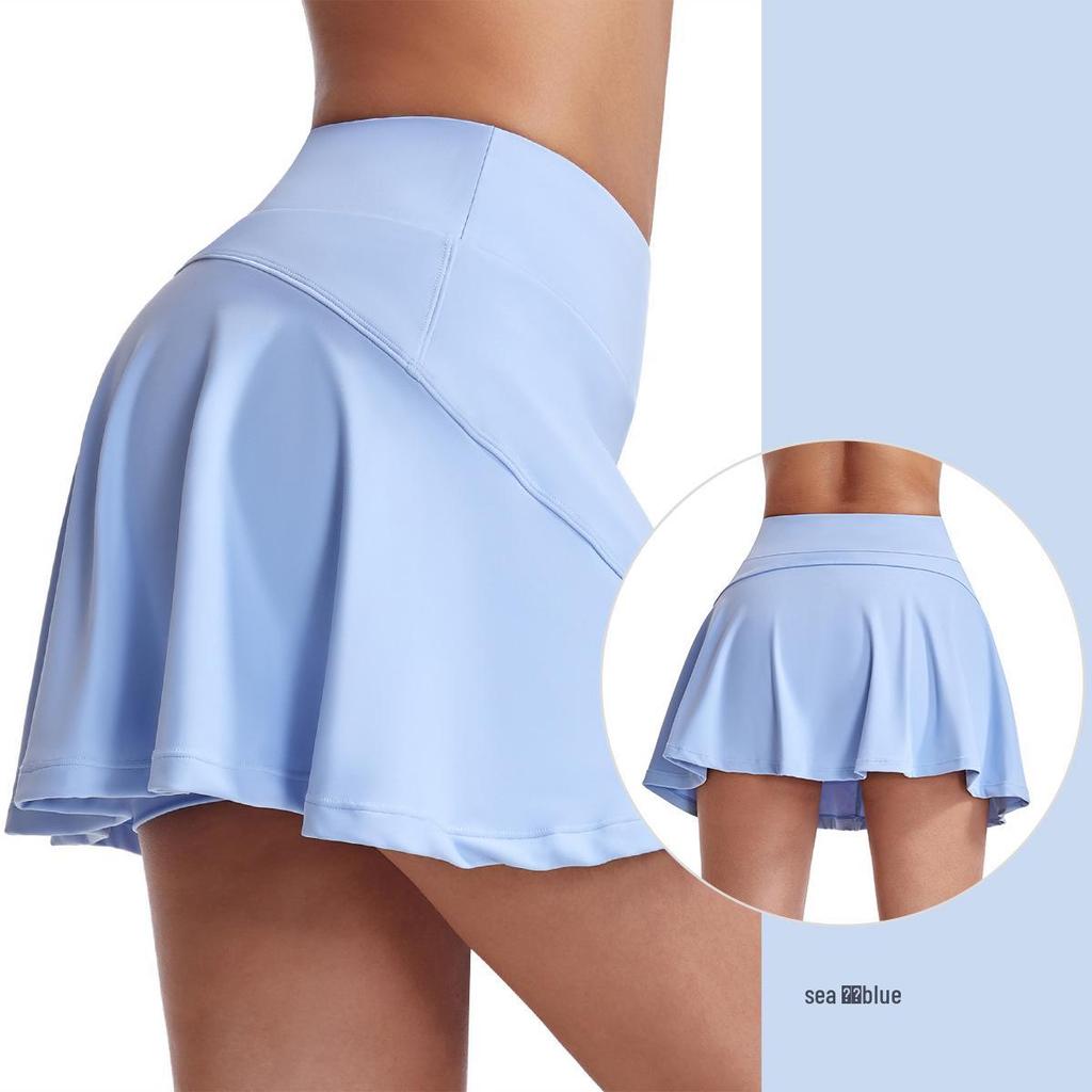 Women's High Waist Pleated Silk Mini Skirt - Perfect for Spring & Summer Sports, Yoga, Running, Fitness, and Tennis.