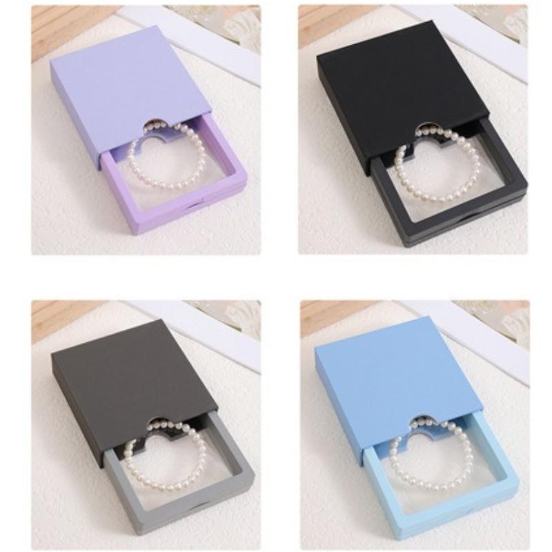 Transparent Floating Display Boxes Lastic PE Film Jewelry Packaging Box Jewelry Necklace Ring Seal Antioxidant Collectible Storage Case 10pcs