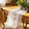 0.75*3M Table Flag Pearl Tulle Gauze Mesh Pearl Chiffon Semi Transparent Sheer Drapes Table Cloth Birthday Party