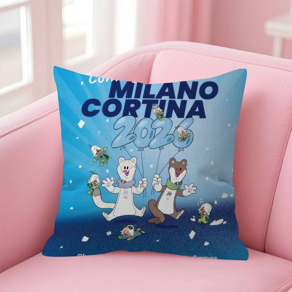 Office Cushion Pillowcase Car Cushion Cover45X45CM Lumbar Pillowcase Sofa Pillowcover Mascot TTina cute And MMilo