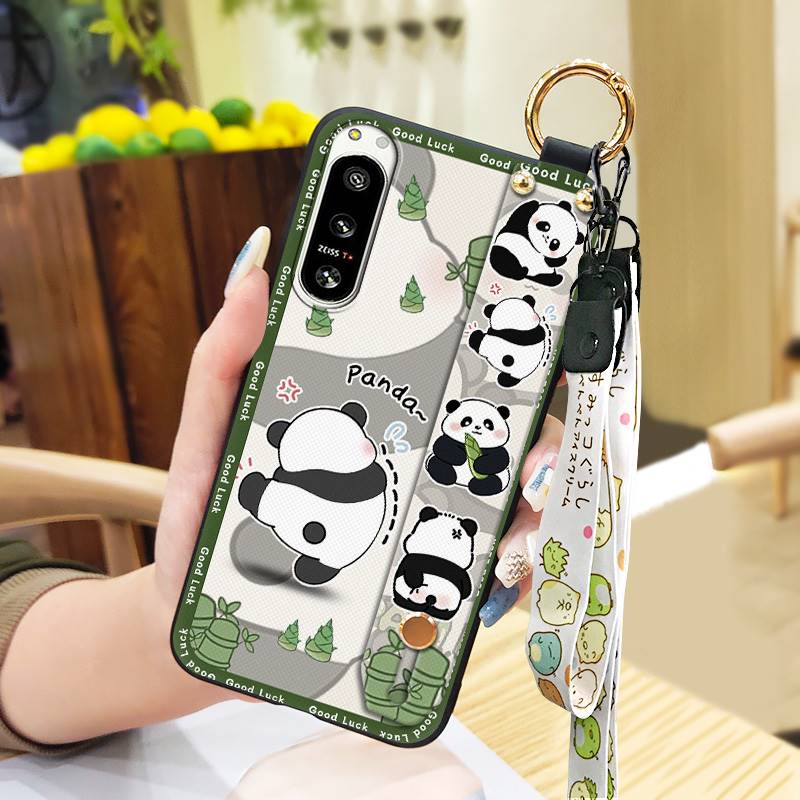 Panda Phone Holder Phone Case For Sony Xperia5 IV Durable Anti-knock Wristband Wrist Strap Waterproof Cute Soft case