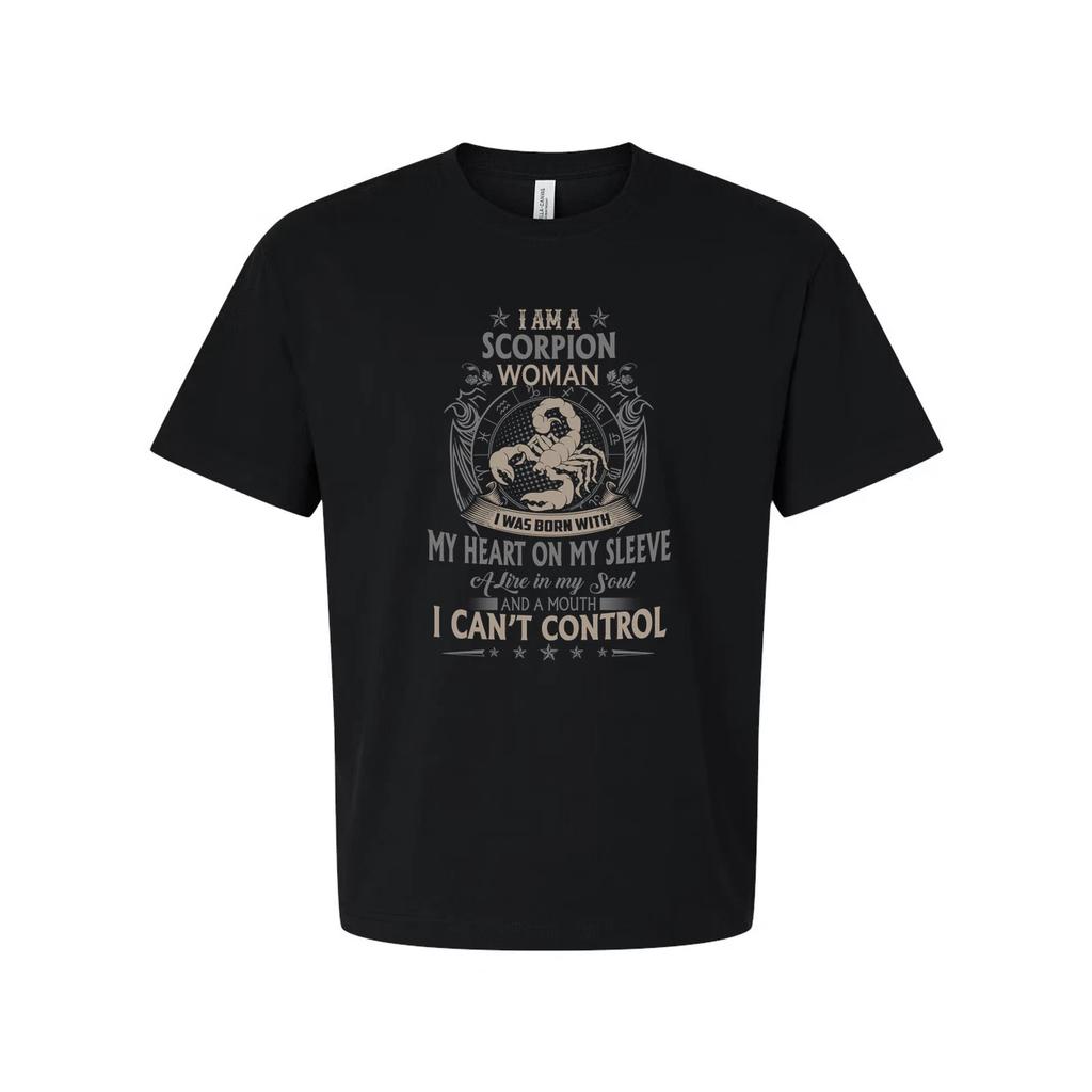 Scorpio Woman Zodiac Graphic Tee Unisex With Heart On Sleeve Quote And Soul Moti