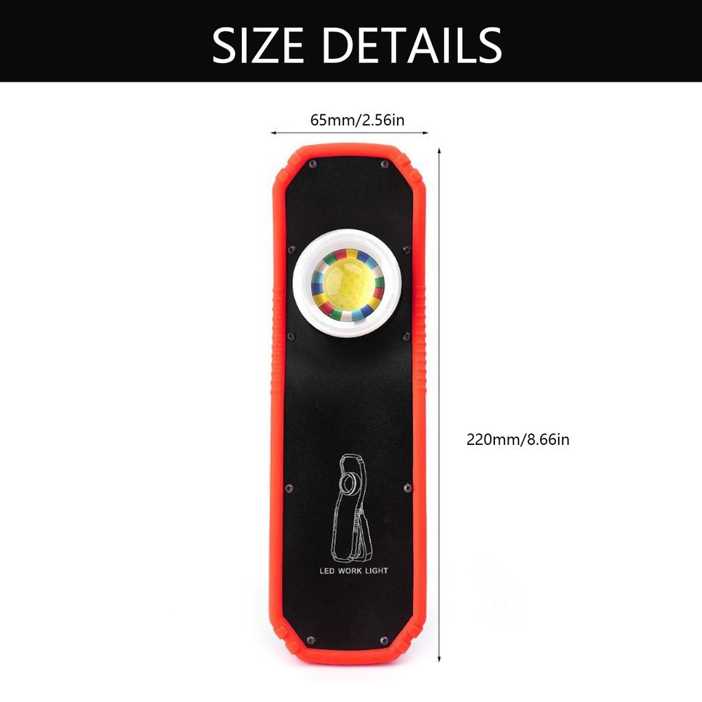 New Portable Flashlight Torch USB Rechargeable LED Work Light Magnetic COB Lantern Hanging Outdoor Camping Hook Lamp Power Light