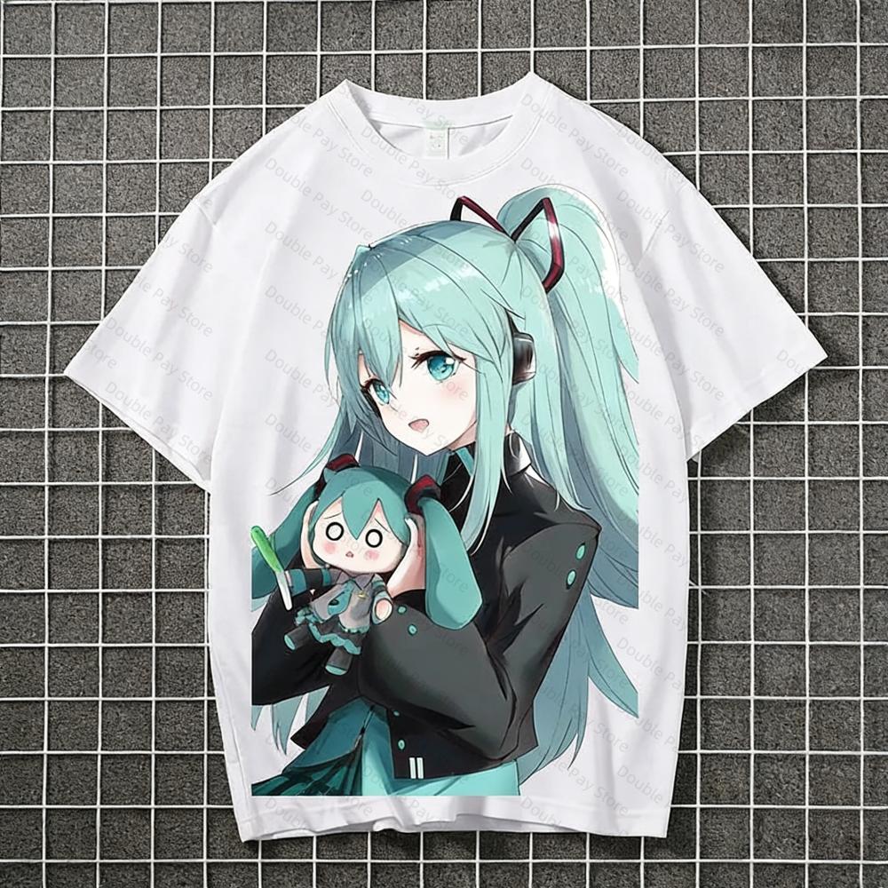 Hatsune miku animation peripheral short-sleeved kawaii two-dimensional student clothes T-shirt Men's Shirts Woman t-shirts
