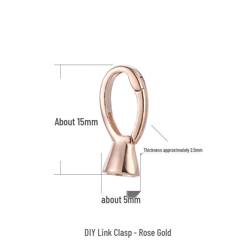 

S925 Sterling Silver Pearl Necklace and Bracelet Clasp Connector рожевий колір золота