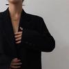 Women's 2024 Autumn Black Retro Loose Slimming Suit Jacket - Korean Style