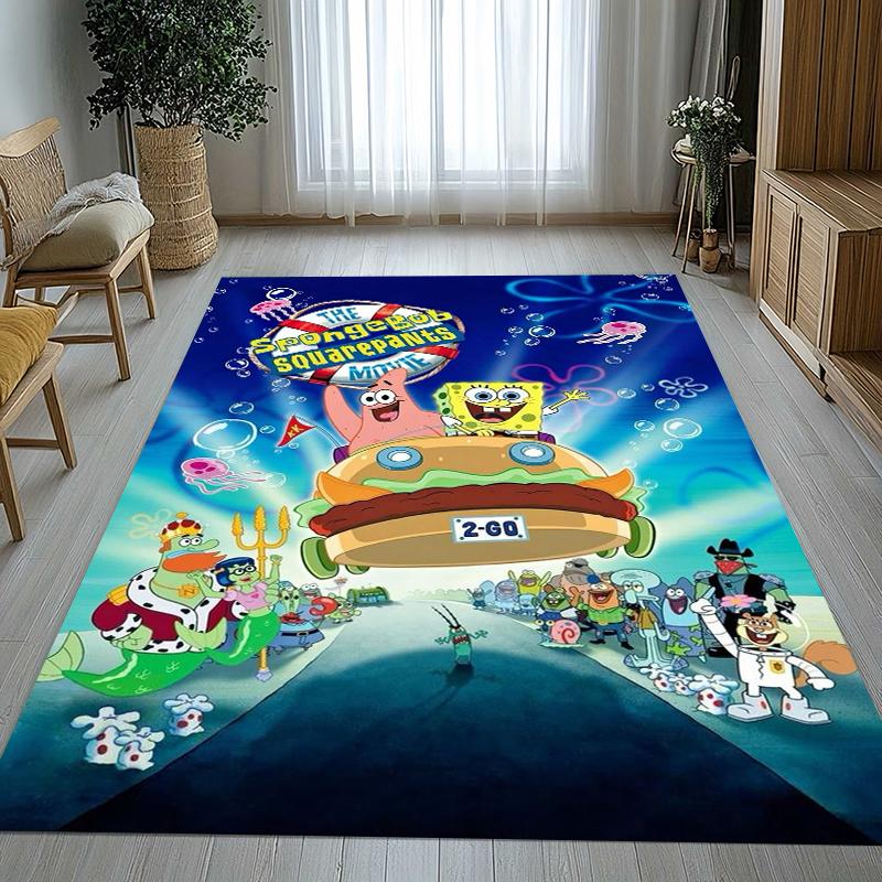 Funny S-SpongeBob Patrick Star Cartoon Living Room Non-Slip Area Rug Soft Carpet for Bedroom Playroom Sofa,Home Decor Doormat
