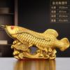 Ornament Pește din Alamă Masivă Pește Ruyi Pește Dragon Auriu Pește Bogăție Casă Sufragerie Birou Desktop Decorațiune Meșteșug