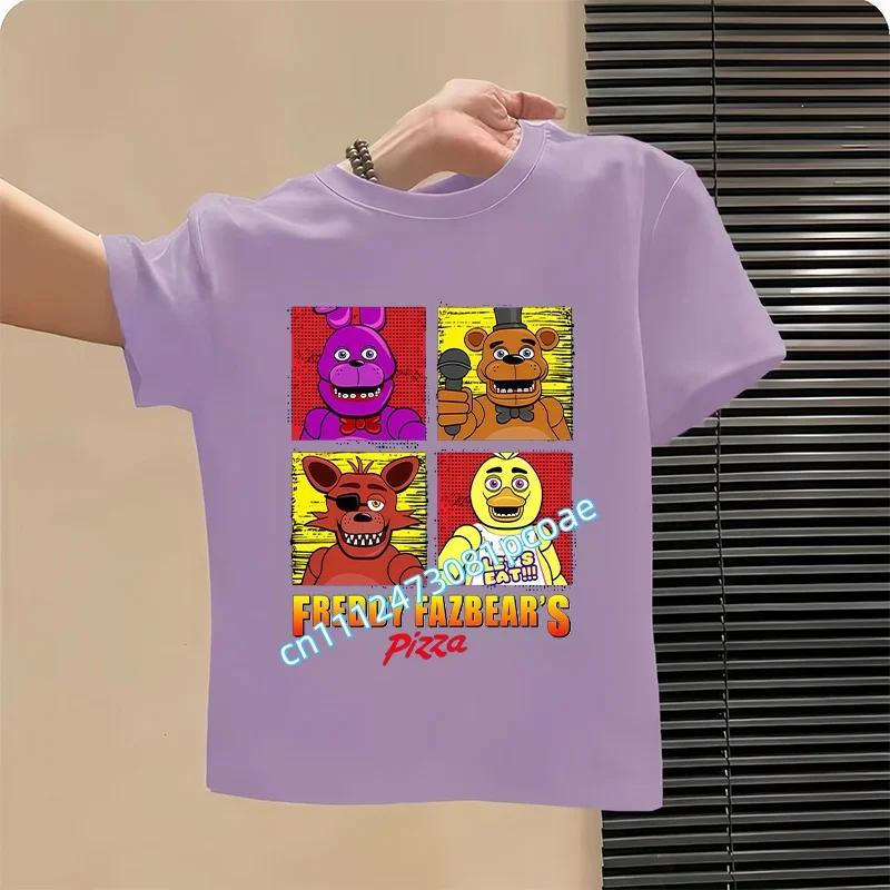T-shirt FNAF Traspiranti Bambini Five Nights At Freddy Carino Top a Manica Corta Ragazzi Ragazze Moda Estiva T-shirt Abbigliamento Bambini