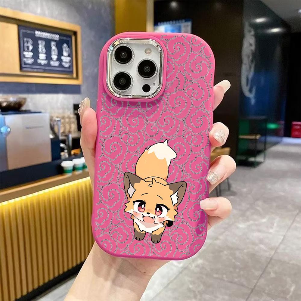 Phone Case: 2D Flat Design Suitable for iPhone 18 17 16 15 14 13 Pro Protective Case, Couple Style, Little Red Fox with Probe, Christmas and Halloween