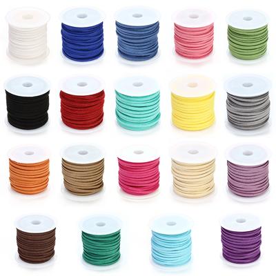 5m/roll Color 1.5mm Flat Faux Suede Braided Cord Korean Velvet Thread Leather Rope for DIY Bracelet Jewelry Making Accessories