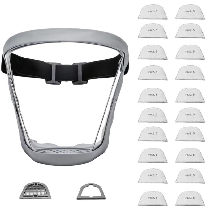 Full Face Active Shield Protective Visible Expression Transparent Breathable Comfortable Adults Reusable Face Shield