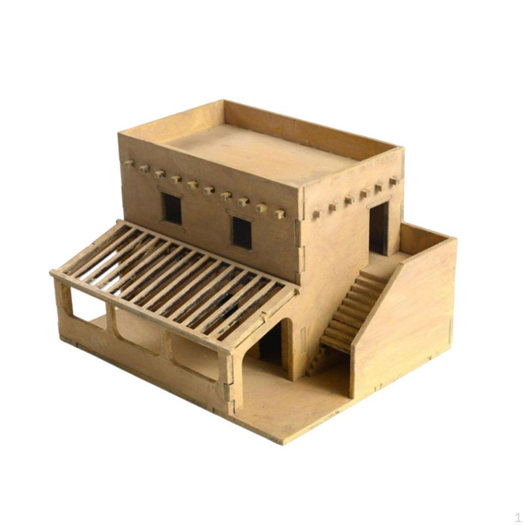 1/72 House Model Building Landscape Materials Wooden Puzzle Toys 3D Puzzles Unassembly for