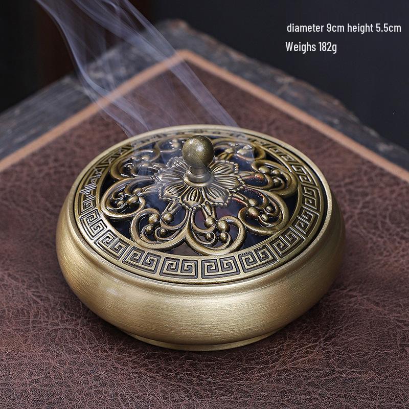 Brass Incense Burner for Sandalwood, Agarwood, and Coils - Perfect for Home, Tea Ceremony, and Indoor Use